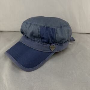 Vintage Juicy Couture Cadet Style Flat Cap Blue 100% Cotton